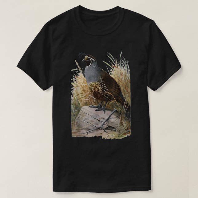California Quail - Camisa de Quail Birder (Diseño del anverso)