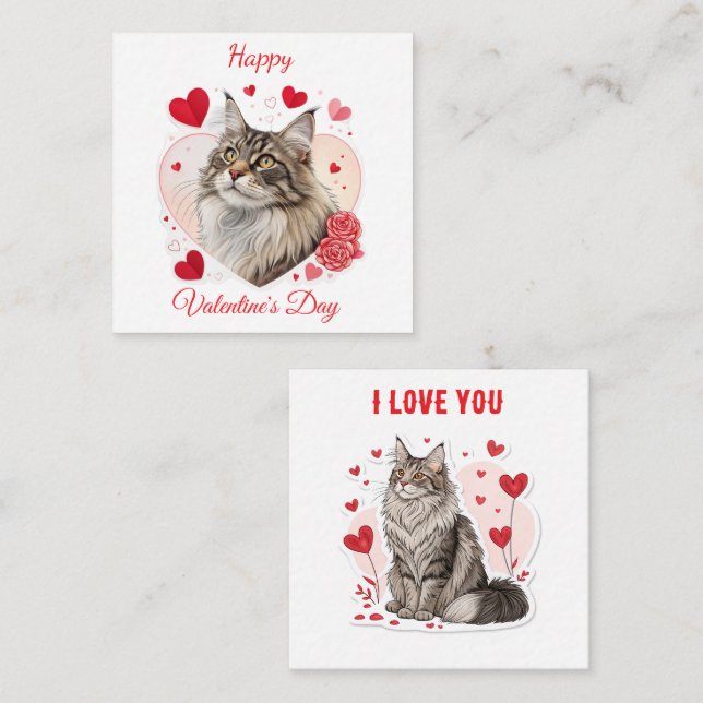 💖 californiano Maine Coon Lover tarjetas de San V (Anverso / Reverso)