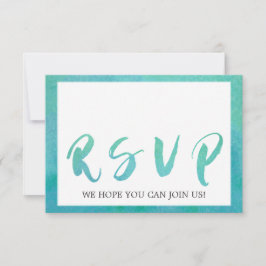 Caligrafía acuática Menú de playa Tarjeta RSVP de