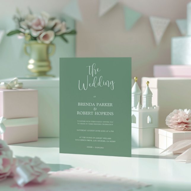 Caligrafía blanca sobre la invitación a la boda ve (Subido por el creador)