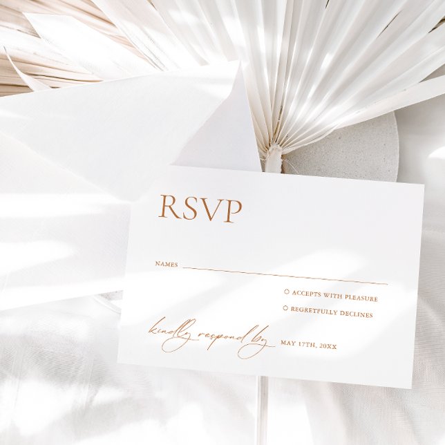 Caligrafía Boda blanca y terracota RSVP (Subido por el creador)