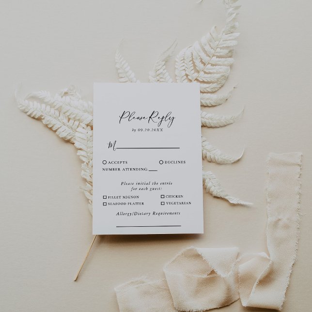 Caligrafía Boda blanco negro opción de menú (Subido por el creador)