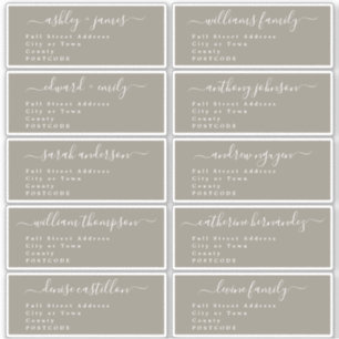 Caligrafía Boda Etiquetas de dirección de invitado