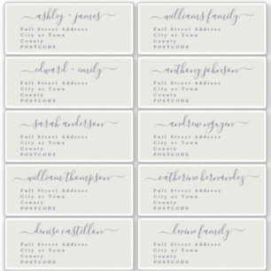 Caligrafía Boda Etiquetas de dirección de invitado