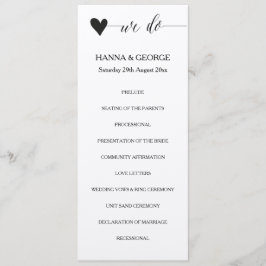 Caligrafía cardiaca del programa de bodas de kraft