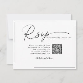 Caligrafía Clásico Moderno Boda Código QR RSVP