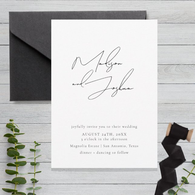 Caligrafía contemporánea Invitación a matrimonio s (Subido por el creador)