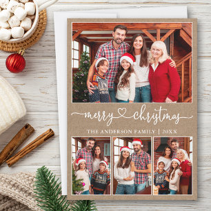 Caligrafía Corazón 4 Foto Kraft Feliz Navidad