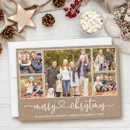 Caligrafía Corazón 5 Foto Kraft Feliz Navidad