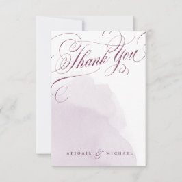 Caligrafía de agradecimiento de boda ciruela román