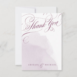 Caligrafía de agradecimiento de boda ciruela román