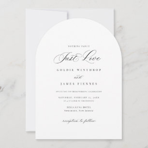 Caligrafía de arco moderno Invitación a la boda si