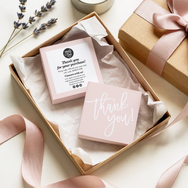 Caligrafía de escritura moderna gracias al rosa ru (Modern script calligraphy thank you blush pink)