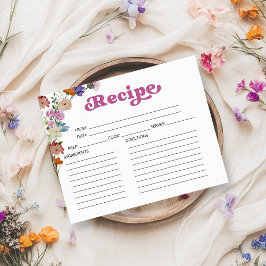 Caligrafía de flores silvestres Tarjetas de receta