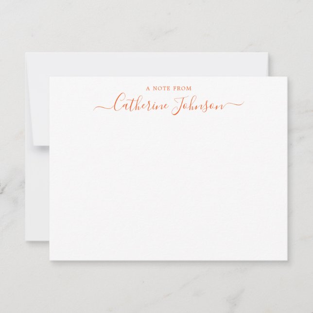 Caligrafía De Guión De moda Una Nota Del Naranja D (Anverso)
