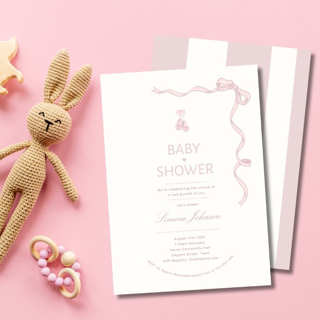 Caligrafía de invitación a Baby Shower para Chica  (Subido por el creador)