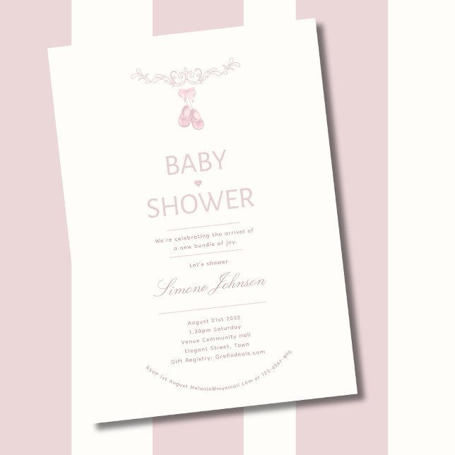 Caligrafía de invitación a Baby Shower para Chica  (Subido por el creador)