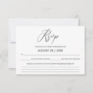 Caligrafía de Letra a Mano para RSVP de Boda