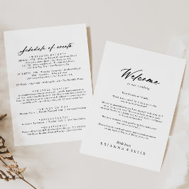 Caligrafía de moda Carta de bienvenida de boda ele