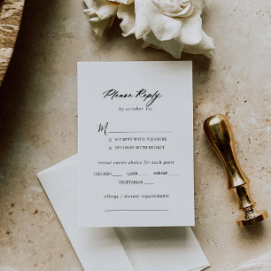 Caligrafía de moda Elegante Menú de Bodas Elección