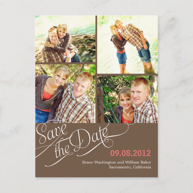 Caligrafía de moda Guardar la postal de fecha - Ma (Anverso)