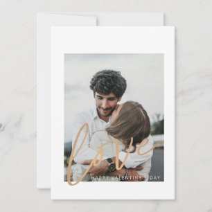 Caligrafía de oro Foto de amor Tarjeta de San Vale