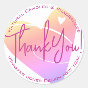 Caligrafía del corazón blanco Pastel Etiqueta de a