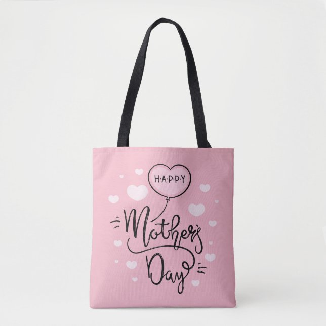 Caligrafía del Día de la Madre Feliz| Bolsa Tote (Anverso)