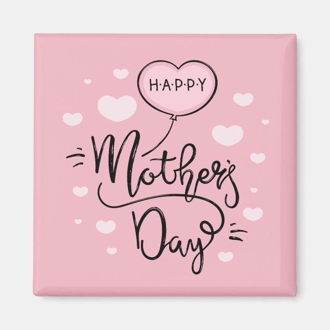 Caligrafía del Día de la Madre Feliz | Imán (Frente)