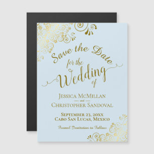 Caligrafía dorada Polvo Azul Guardar el imán de fe