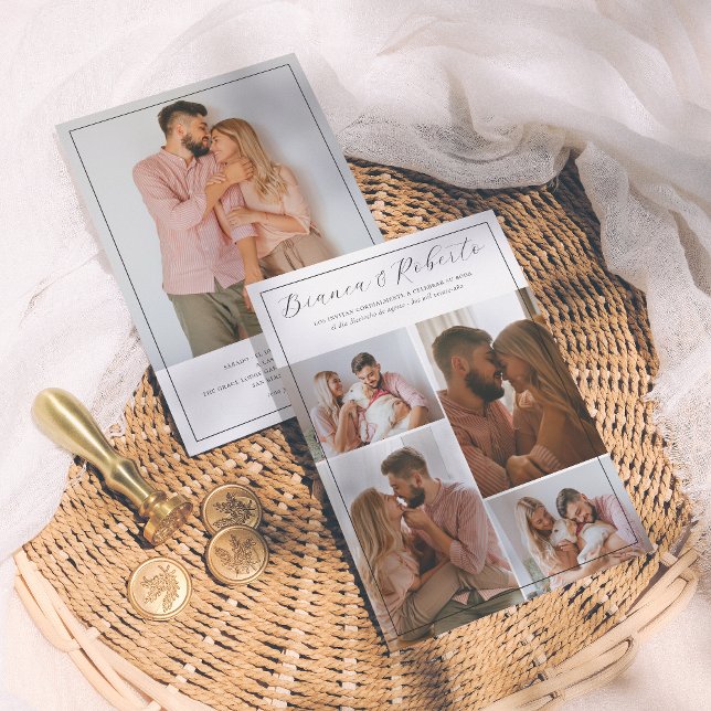 Caligrafía elegante 5 Fotos Invitación a la Boda (Subido por el creador)