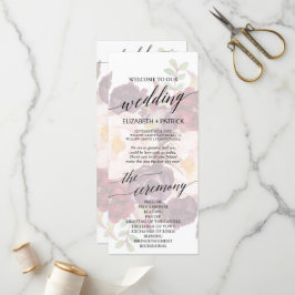 Caligrafía elegante | Faded Programa de Bodas Flor