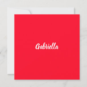 Caligrafía Elegante Red White Plain Nombre simple