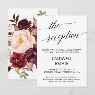 Caligrafía elegante   Tarjeta de recepción con res