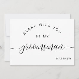 Caligrafía en blanco y negro, sé mi tarjeta Grooms