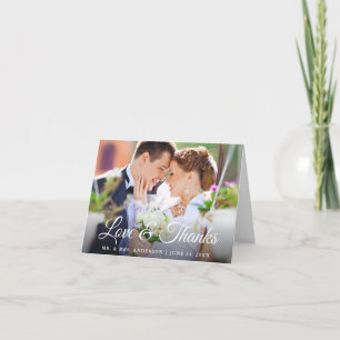 Caligrafía estilosa Amor Gracias Nota Boda