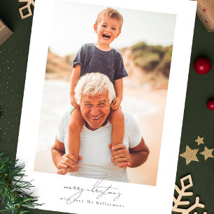 caligrafía feliz navidad collage de fotos famili