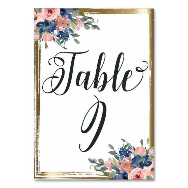 Caligrafía floral acuarela Número de tarjeta 9 (Anverso)
