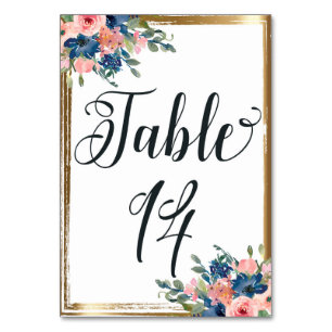 Caligrafía floral acuarela Tarjeta de tabla 14