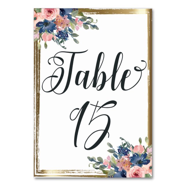 Caligrafía floral acuarela Tarjeta de tabla 15 (Anverso)