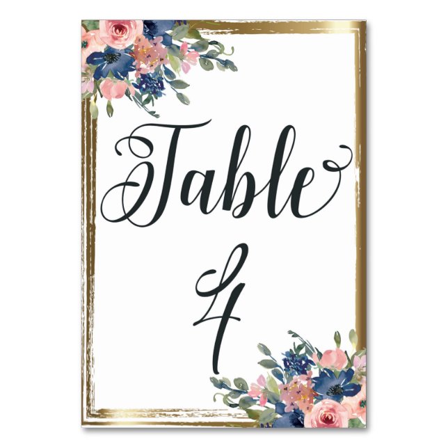 Caligrafía floral de acuarela Tarjeta de tabla núm (Anverso)
