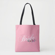 Caligrafía floral simple de novia | Bolso de tela