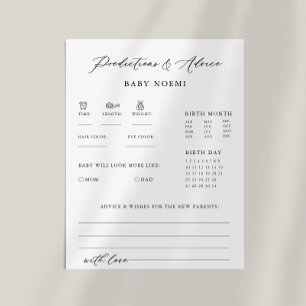 Caligrafía formal Tarjeta de asesoramiento y predi