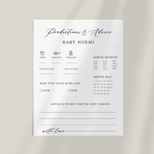 Caligrafía formal Tarjeta de asesoramiento y predi (Subido por el creador)