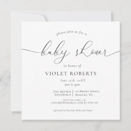 Caligrafía Género Invitación neutral de Baby Showe