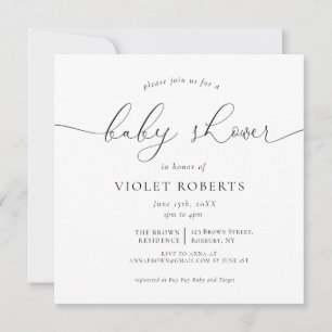 Caligrafía Género Invitación neutral de Baby Showe