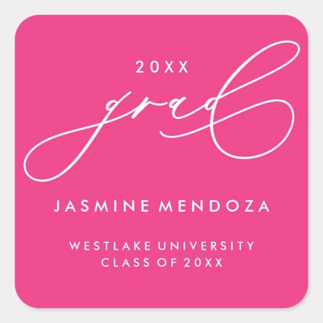 CALIGRAFÍA GRADUACIÓN PEGATINA SENCILLA Y CAPRICHO (Anverso)