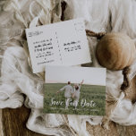 Caligrafía Guardar la postal de fecha<br><div class="desc">¡Esta simple tarjeta postal de fecha salvada es una manera muy elegante de recordar a tus amigos y familia el día más importante de tu vida!</div>