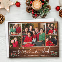 Caligrafía Heart Holly Wood Feliz Navidad