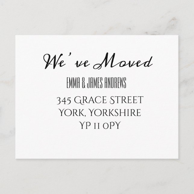 Caligrafía Hemos movido la postal de la Invitación (Anverso)